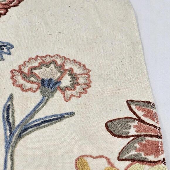 The Crewel Work Company "Cebu" Vintage Embroidery Pillow Fabric 26"x26" Square - Picture 4 of 14